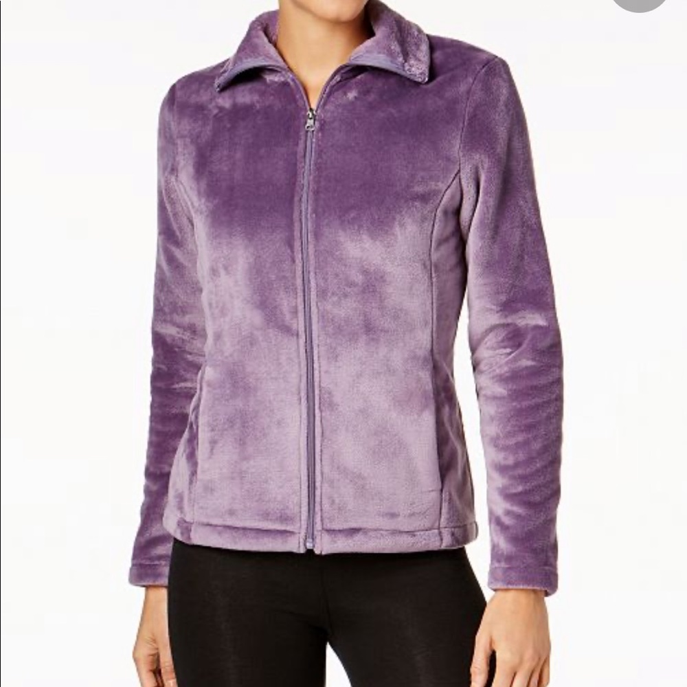 Purple ideology faux fur jacket
